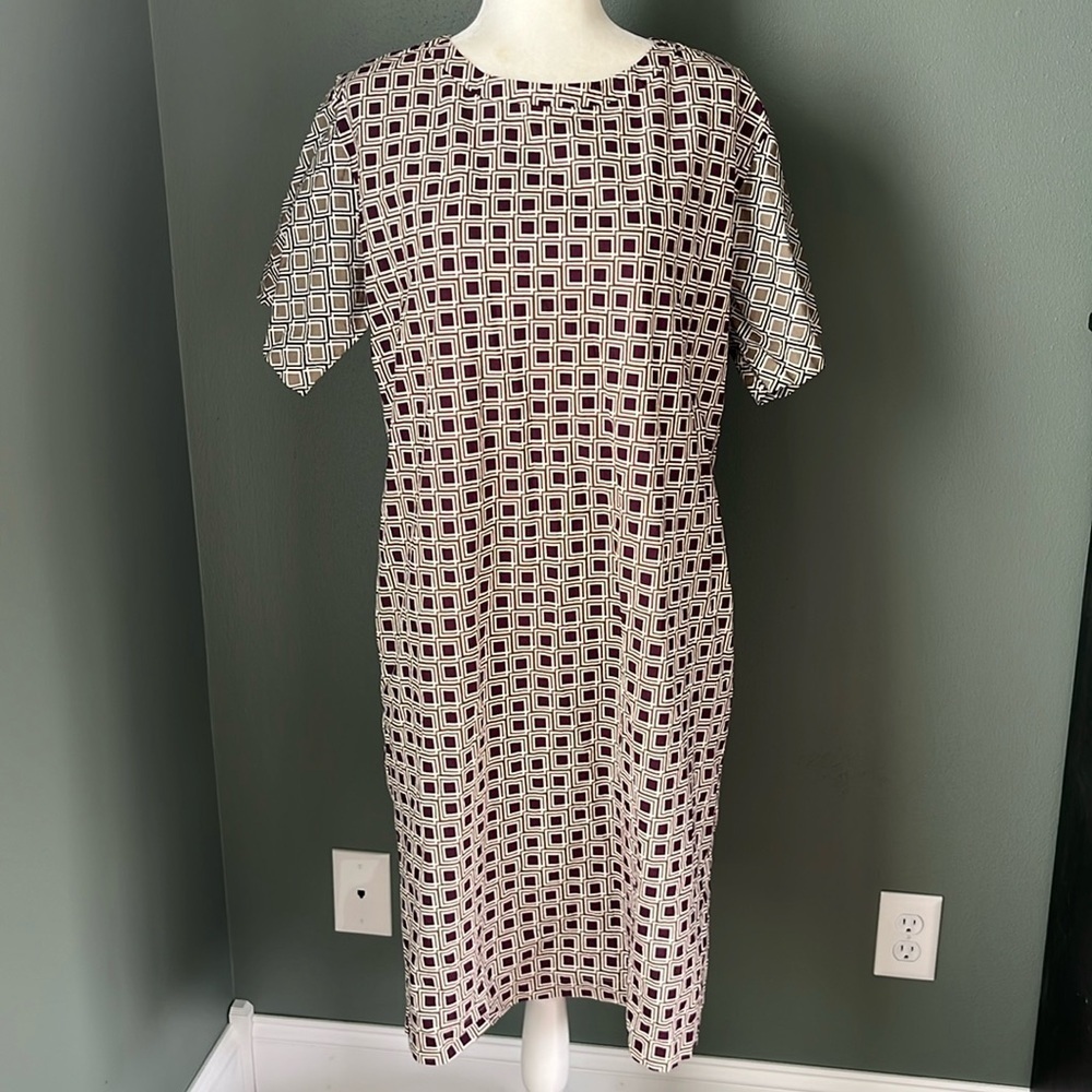 Weekend Max Mara Geometric Printed Short Sleeve Shift Dress